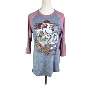 Disney Parks Animal Kingdom 20th Anniversary Mickey Mouse Safari Raglan Tee